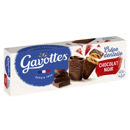 Les Gavottes Crêpe dentelle au chocolat noir 90g