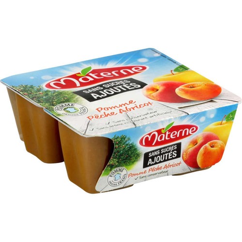 Materne Compote Pomme pêche abricot Le pack 4x97g