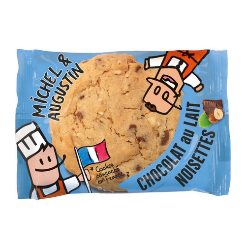 Michel et Augustin cookie au chocolat au lait et noisettes 70g