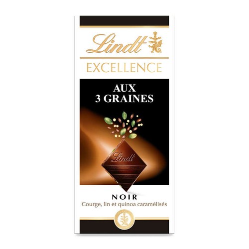 Lindt Excellence Chocolat Noir Aux 3 Graines 100g