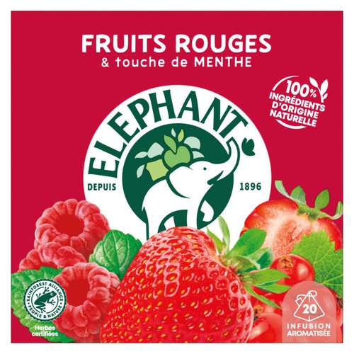 Elephant Infusion Fraise Framboise Groseille & Touche Menthe x20 - 40g