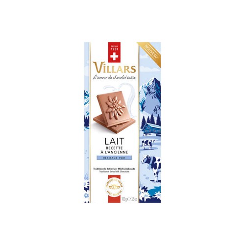 Villars Tablette héritage 1901 lait recette à l'ancienne 100g