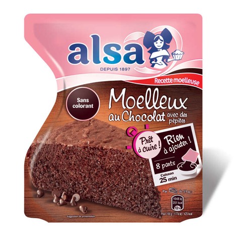 Alsa Préparation Pour Moelleux Au Chocolat Avec Des Pépites 500g