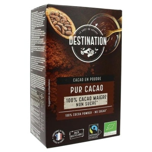 Destination Cacao Pur Cacao 100% Maigre non Sucré 250g