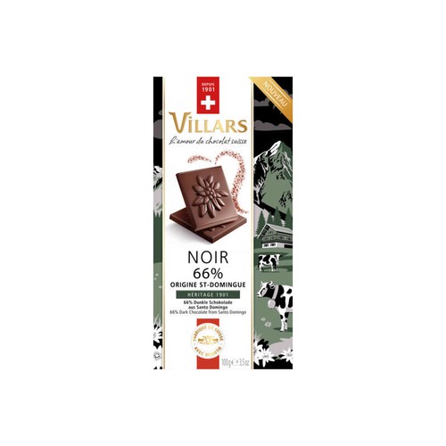 Villars Tablette Héritage 1901 Noir 66% Origine Saint Domingue 100g