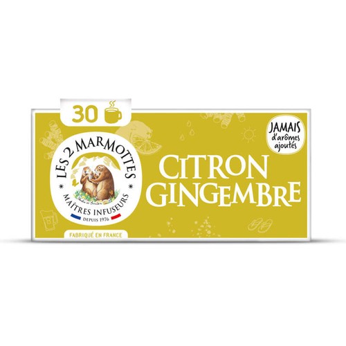 Les 2 Marmottes Infusion Citron Gingembre x30 48g