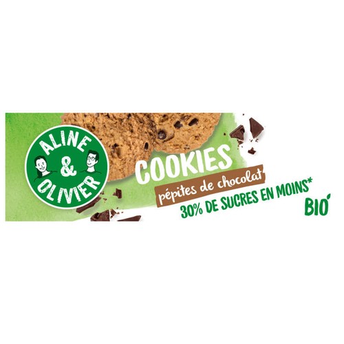 Aline & Olivier Mes Cookies Pépites de Chocolat Bio 180g