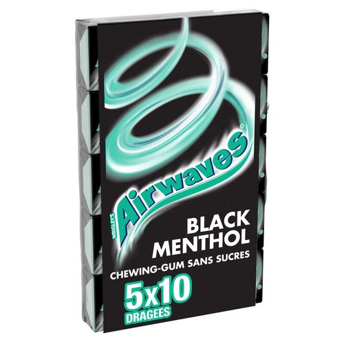 Airwaves Chewing-Gum Au Goût Black Menthol, Sans Sucres 70g