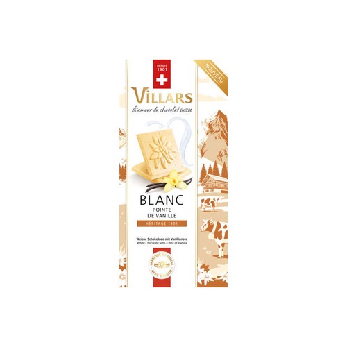 Villars Tablette Héritage 1901 Blanc Pointe de Vanille 100g