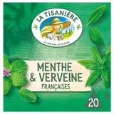 La Tisanière Infusion Menthe & Verveine Françaises 20 sachets 24g