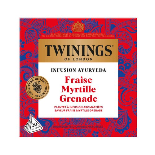 Twinings Infusion Ayurveda Fraise Myrtille Grenade 32g