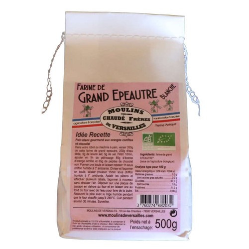 Moulins de Versailles Farine de Grand Épeautre Blanche Biologique 500g