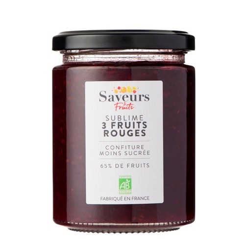 Saveurs & Fruits Confiture Sublime 3 Fruits Rouges 65% 310g