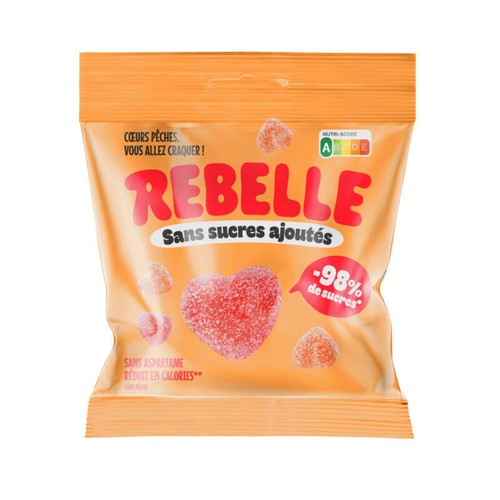 Rebelle Bonbons cœur pêche 50g