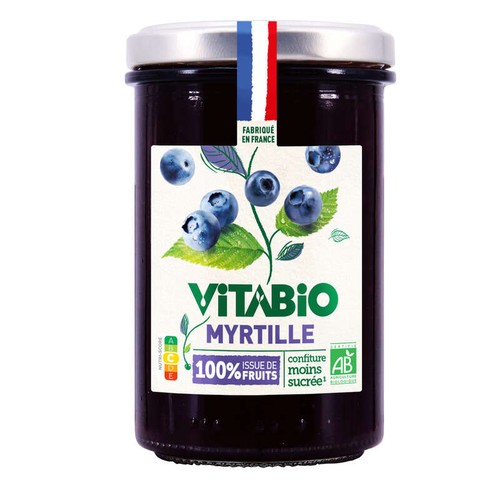 Vitabio Confiture de Myrtille 100% issue de fruits Bio 275g