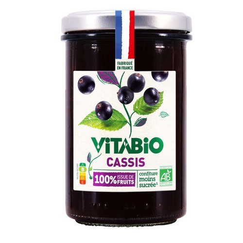 Vitabio Confiture de Cassis 100% issue de fruits Bio 275g