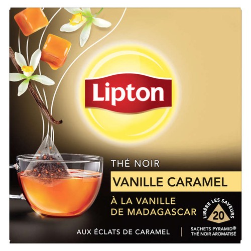 Lipton Thé Noir à la Vanille de Madagascar et Caramel x 20 Sachets