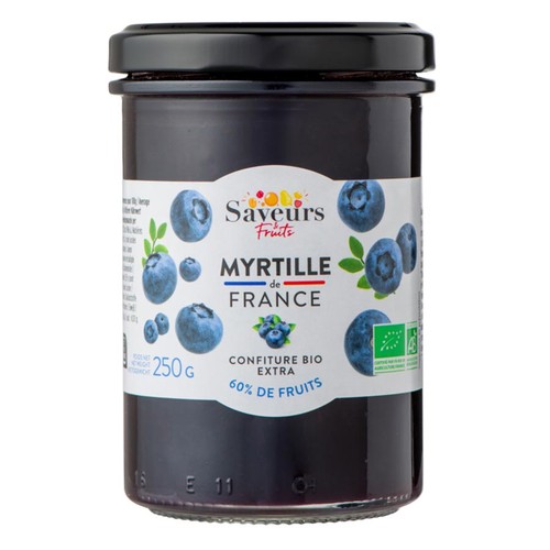 Saveurs & Fruits Confiture de myrtille aux fruits français 250g