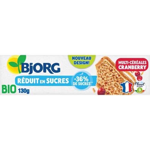 Bjorg Nutri + multicéréales cranberry Bio 130g