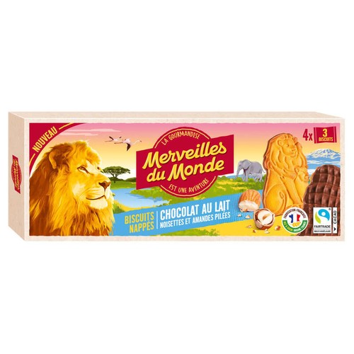 Merveilles du Monde Les Animaux Nappés Chocolat au lait 500g