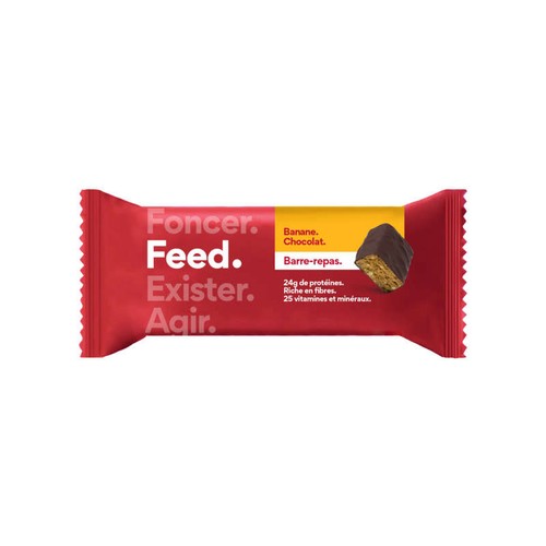 Feed Repas complet en barre banane/chocolat sans lactose et gluten végan 100g