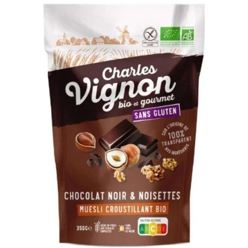Charles Vignon Muesli Croustillant  Chocolat Noir & Noisettes 350g