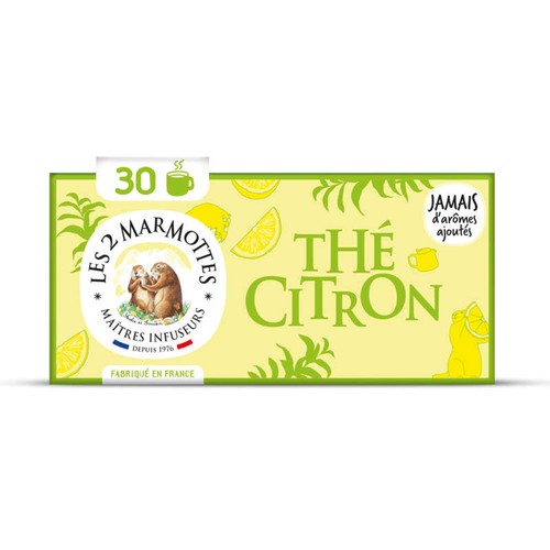 Les 2 Marmottes Thé Citron 30 sachets - 58g