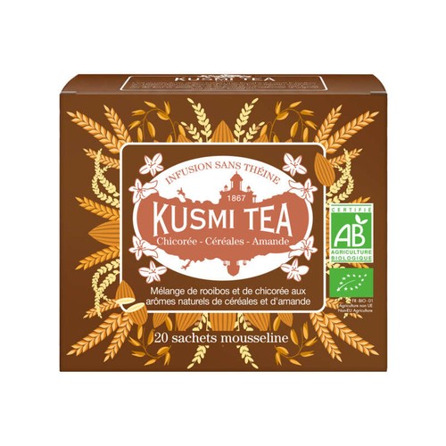 Kusmi Tea Chicorée céréales amande Bio x20 sachets mousseline 40g