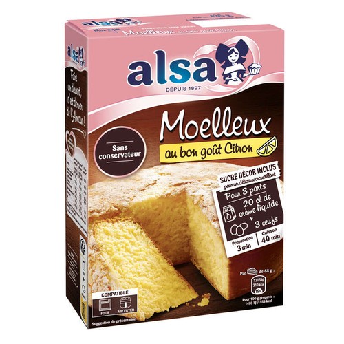 Alsa Préparation Gâteau Moelleux au Citron 435g