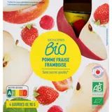Monoprix Bio Pomme fraise framboise gourdes 4x90g