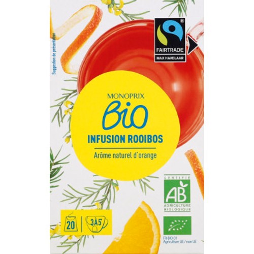 Monoprix Bio Infusion Rooibos Arôme Naturel d’orange 30g
