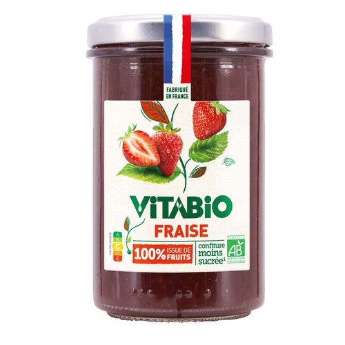 Vitabio Confiture de Fraise 100% issue de fruits Bio 275g