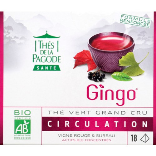 Thés de la Pagode Santé Thé Vert Gingo Circulation 36g