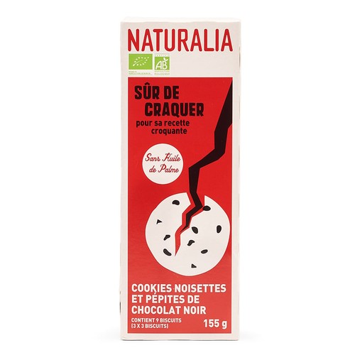 Naturalia Cookies noisettes et pépites de chocolat noir 155g