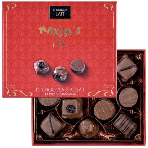 Maxim's de Paris Coffret Connaisseurs 12 Chocolats au Lait 120g