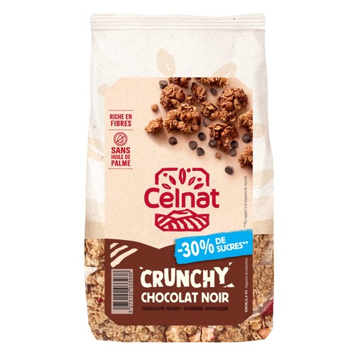 Celnat Crunchy Chocolat Noir -30% de sucres 400g