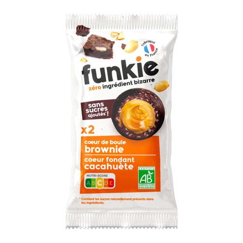 Funky Cœur De Boule Brownie Cœur Fondant Cacahuètes Bio 36g