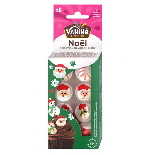Vahiné Noël. Assortiment de 8 décors de confiserie thème Noël