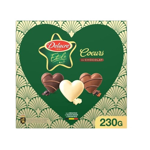 Delacre Biscuits de Noël Etoile Cœurs au Chocolat 230g