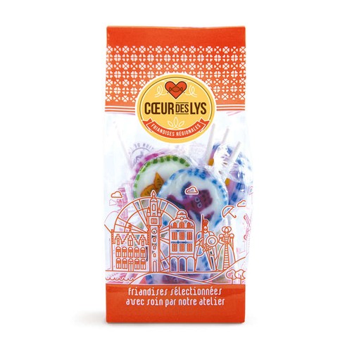 Coeur des Lys Sucettes Décors Fruits Fleurs 110g