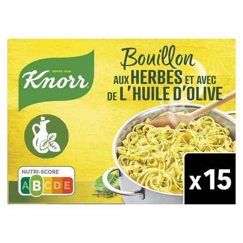 Knorr Bouillon Cube Herbes et Huile d'Olive Puget 15 Cubes 150g