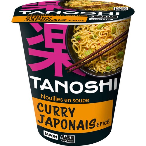 Tanoshi Japon Nouilles Japonaises Saveur Curry Japonais Epicé 65g