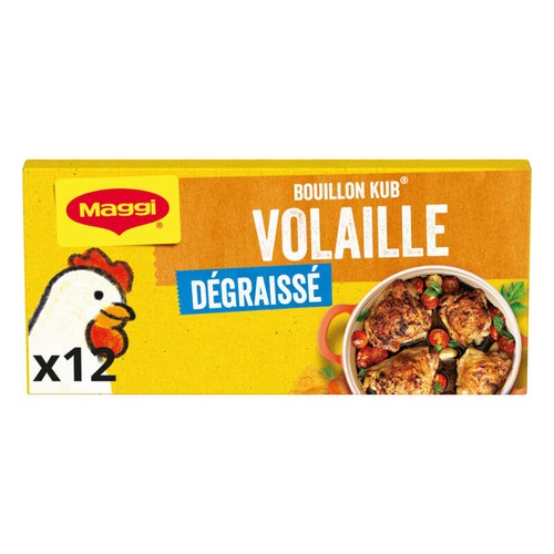 Maggi Bouillon Kub Volaille Dégraissé x12 cubes 120g