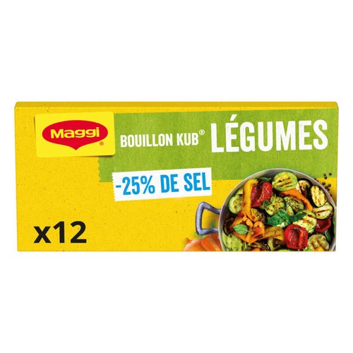 Maggi Bouillon Kub Légumes -25% de Sel 120g