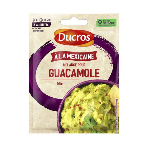 Ducros Mélange Pour Guacamole, Poudre De Cumin, Coriandre, Piment Rouge 20g