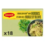 Maggi Bouillon Kub Huile d'Olive et Herbes 18 cubes 180g