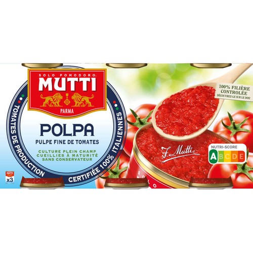 Mutti Tomates Concassées Fines 3x400g