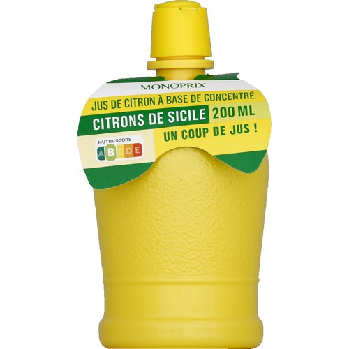 Monoprix Jus de citron de Sicile 200ml