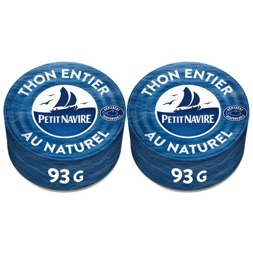 Petit Navire Thon Entier Au Naturel 2x93g