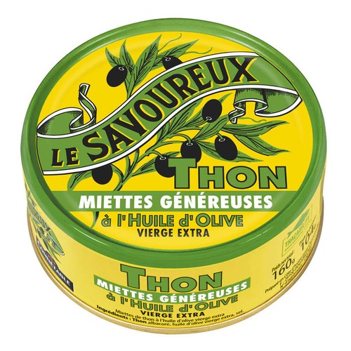 Le Savoureux Miettes Généreuses De Thon À L'Huile D'Olive Vierge Extra 160G